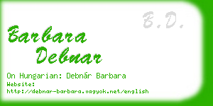 barbara debnar business card